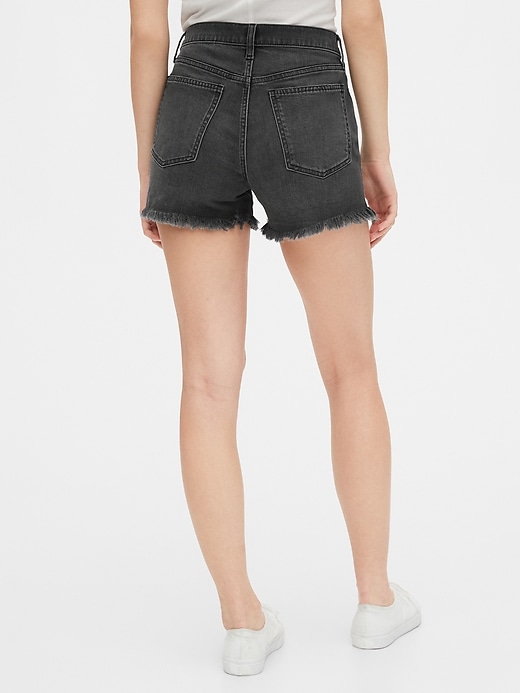 2 of 8 showing, with the color washed black of product 4" High Rise Denim Shorts