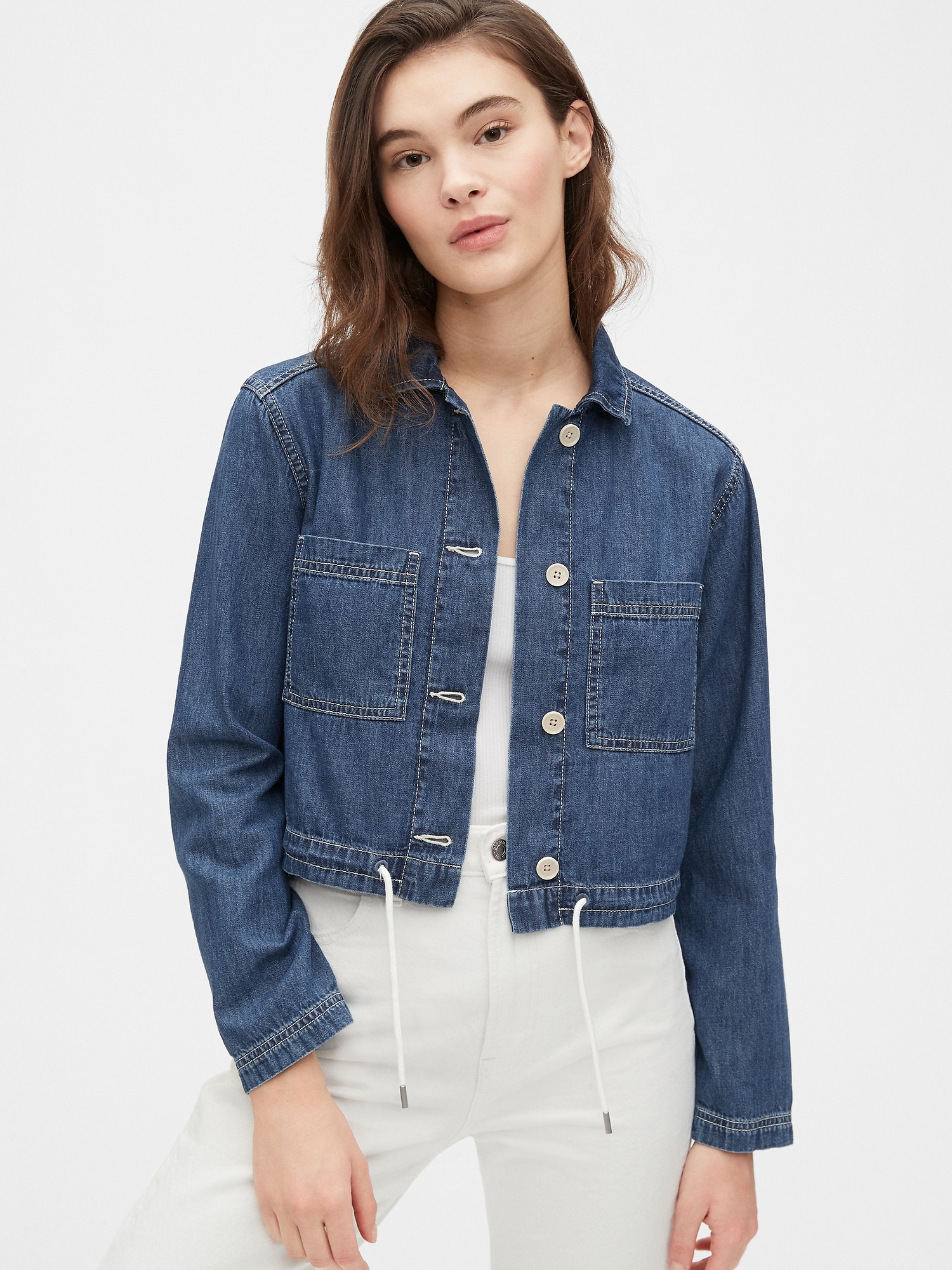 gap cropped jean jacket