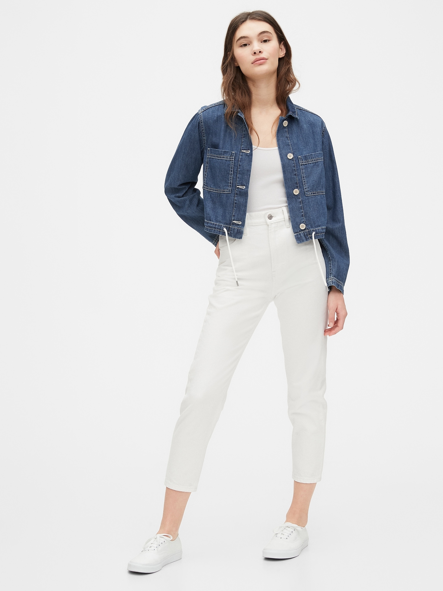 Gap cropped on sale jean jacket