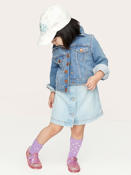 Image number 4 showing, Toddler Denim Button-Front Skirtall