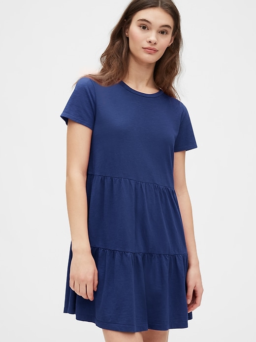 View large product image 1 of 1. Tiered T-Shirt Dress in Modal-Cotton