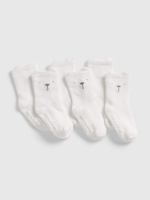 1 of 8 showing, with the color white of product Baby Brannan Bear Socks (3-Pack)