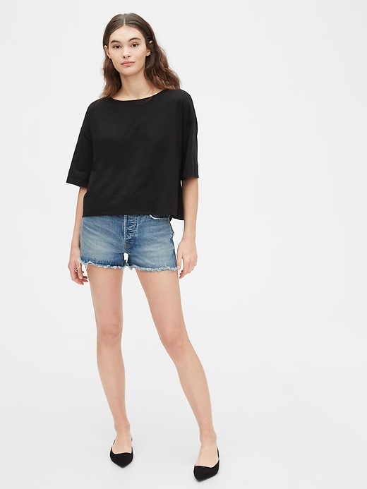 Image number 3 showing, Tie-Back Cropped T-Shirt