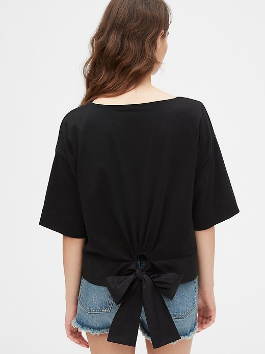 Image number 2 showing, Tie-Back Cropped T-Shirt