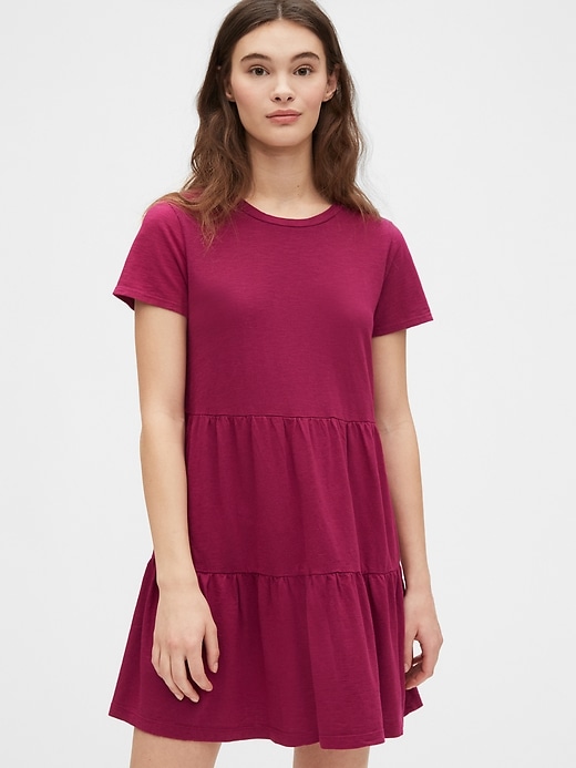 View large product image 1 of 1. Tiered T-Shirt Dress in Modal-Cotton