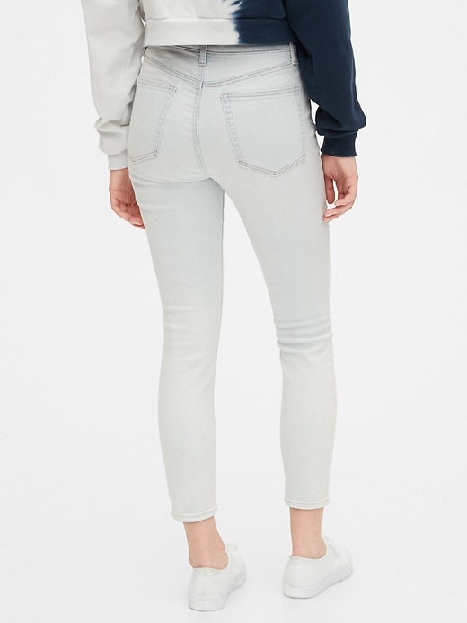 2 of 8 showing, with the color bleached of product High Rise True Skinny Ankle Jeans with Secret Smoothing Pockets