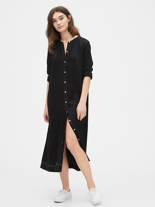 Image number 3 showing, Button Front Midi Shirtdress in TENCEL&#153