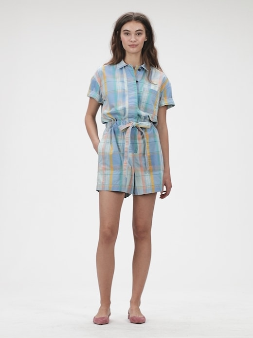 Женские комбинезоны Gap Short Sleeve Plaid Romper — фото 5