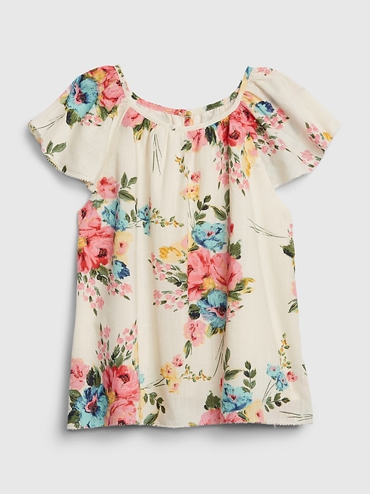 1 of 8 showing, with the color ivory frost of product Kids Floral Raglan Top