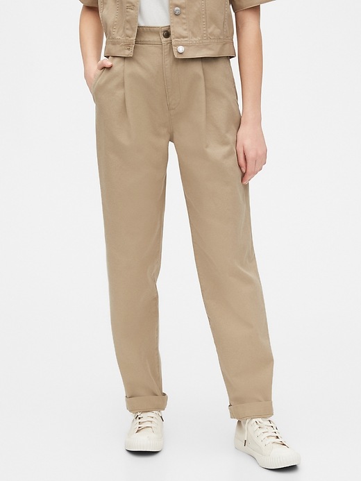 1 of 8 showing, with the color iconic khaki of product Gap Originals Pleated Khaki Pants