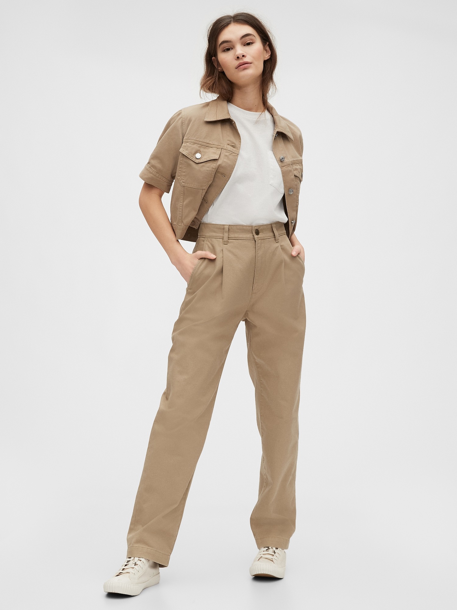pleated khaki pants