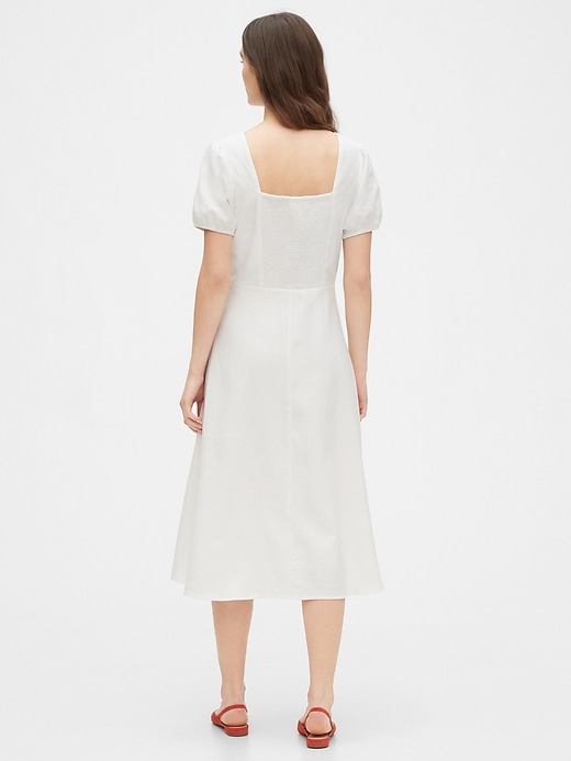 Image number 2 showing, V-Neck Midi Dress in Linen