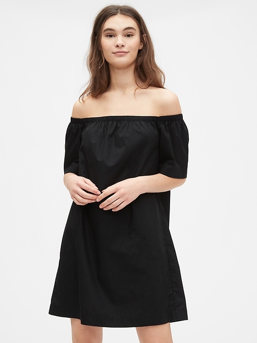 Image number 1 showing, Off The Shoulder Dress in Poplin