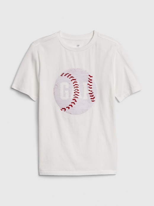 2 of 8 showing, with the color new off white of product Kids Flippy Sequin T-Shirt