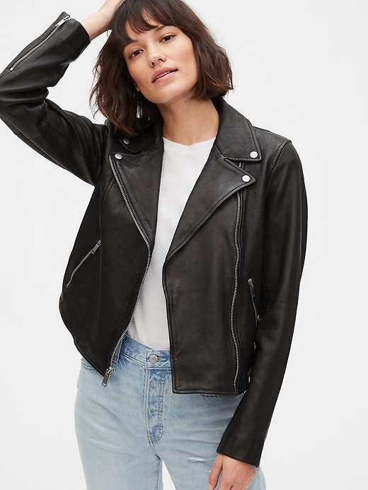 gap leather biker jacket