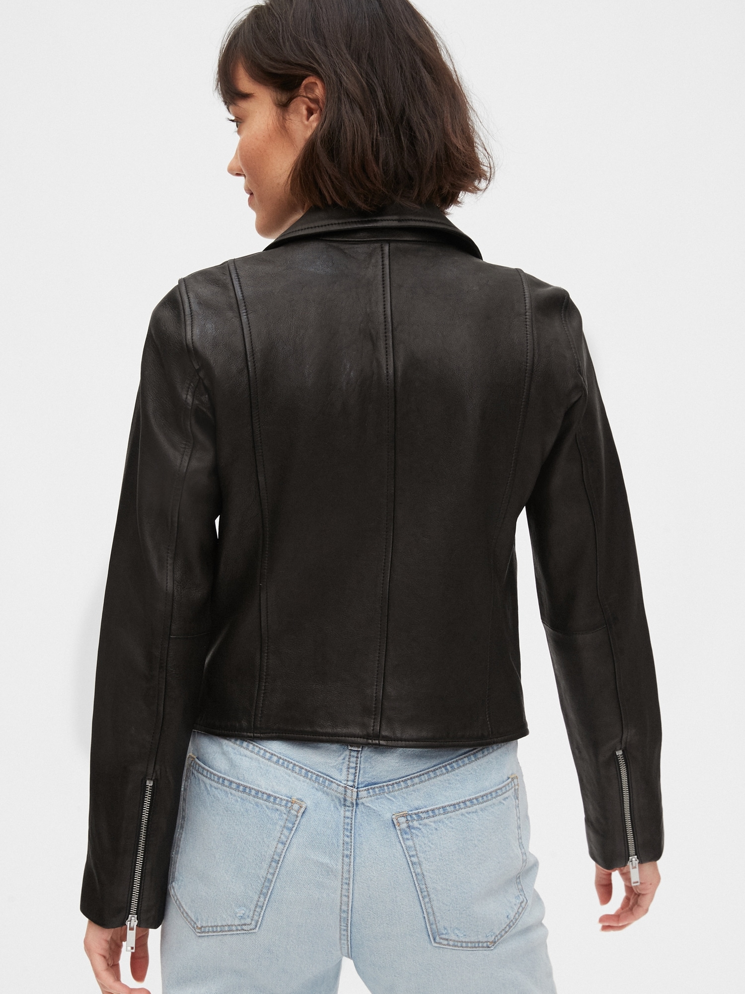 gap leather moto jacket women's