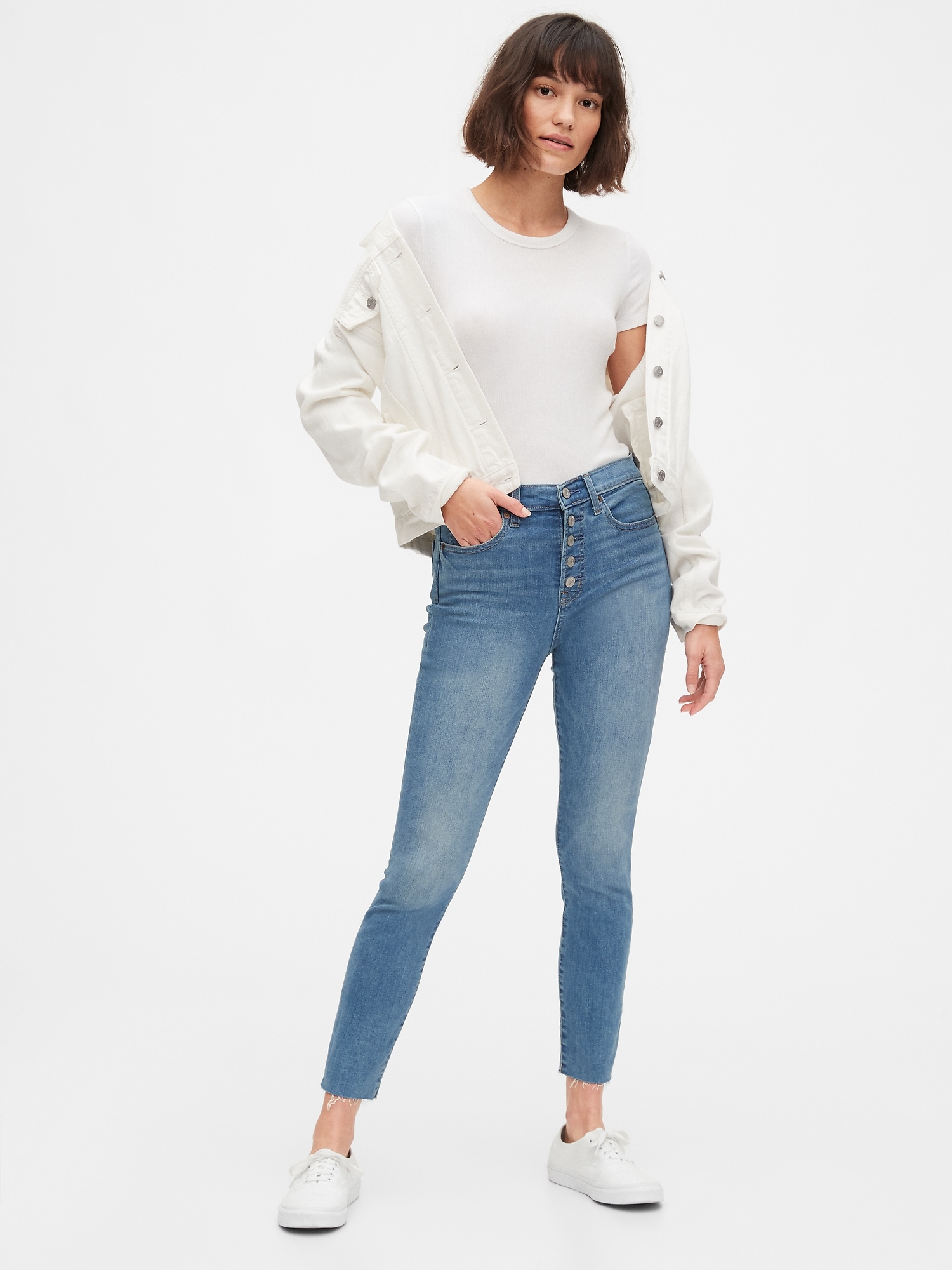 gap high rise true skinny ankle jeans