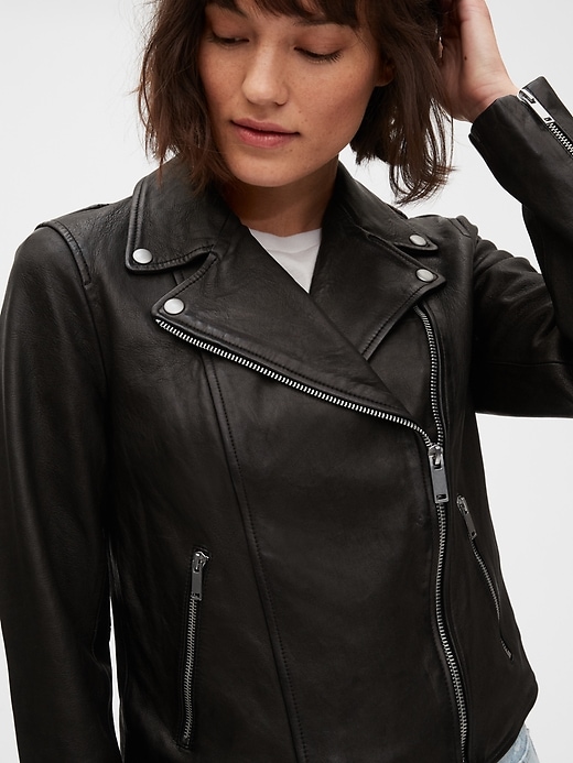 gap genuine leather jacket