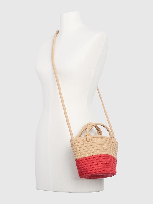 View large product image 2 of 3. Mini Bucket Rope Crossbody Bag