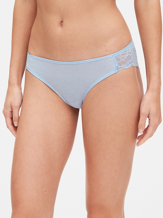 2 of 8 showing, with the color cerulean  blue of product Breathe Lace Bikini