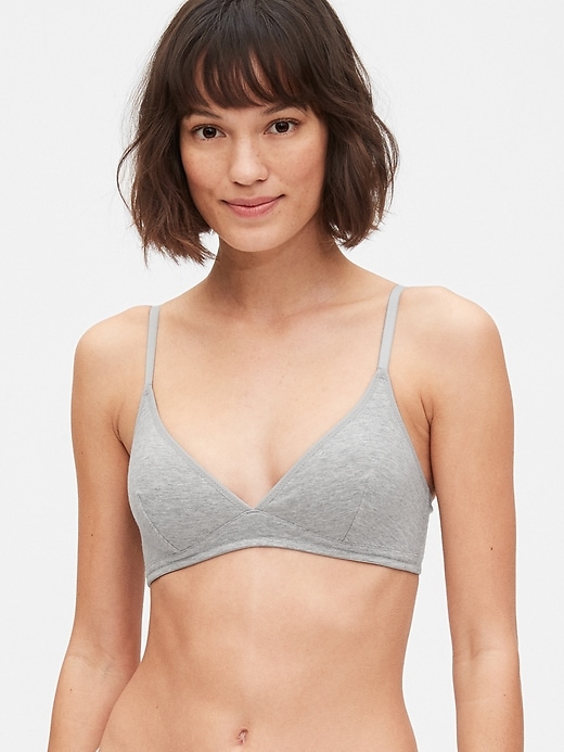 1 of 8 showing, with the color light heather grey of product Triangle Bralette
