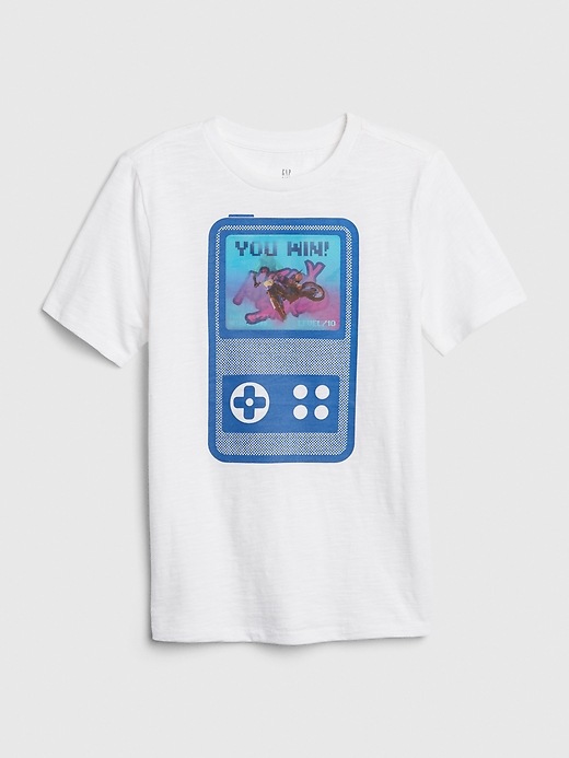 1 of 8 showing, with the color optic white of product Kids Hologram Graphic T-Shirt