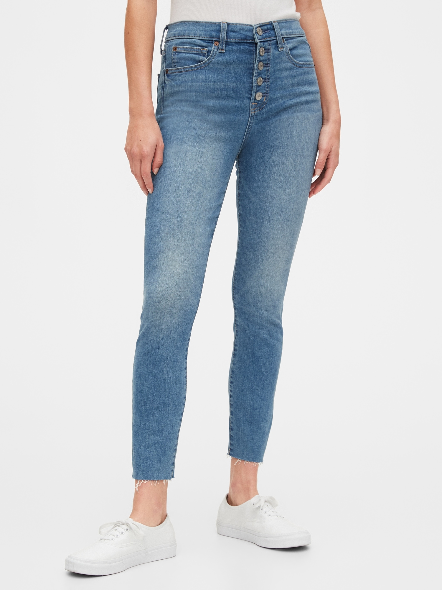 High Rise True Skinny Ankle Jeans with Secret Smoothing Pockets | Gap