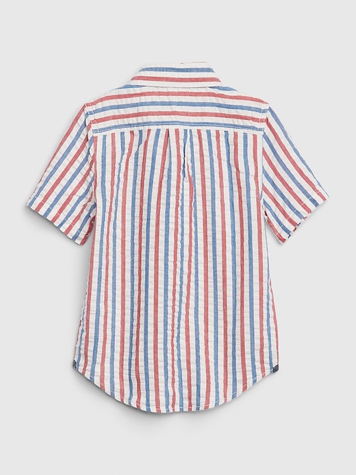 View large product image 2 of 3. Toddler Americana Seersucker Button-Down