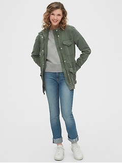 plus size green utility jacket