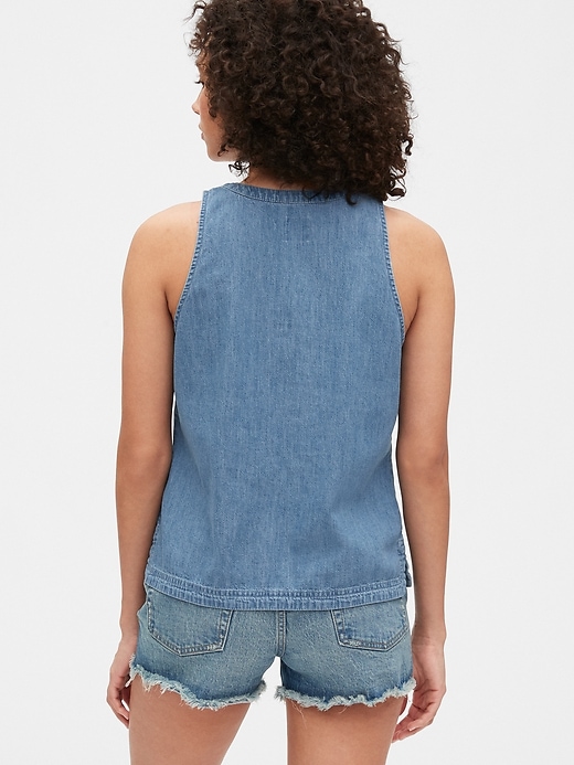 Image number 2 showing, Sleeveless Denim Top with Washwell&#153