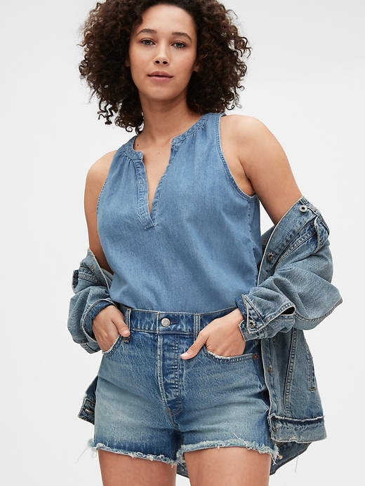 Image number 5 showing, Sleeveless Denim Top with Washwell&#153