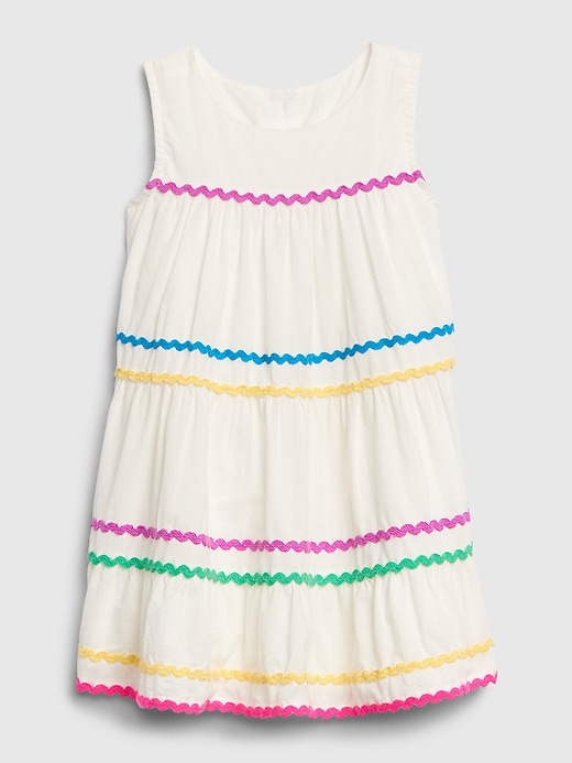 1 of 8 showing, with the color new off white of product Toddler Ric-Rac Tank Dress