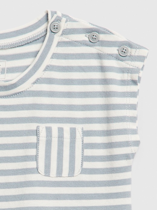Image number 3 showing, Baby Organic Striped One-Piece