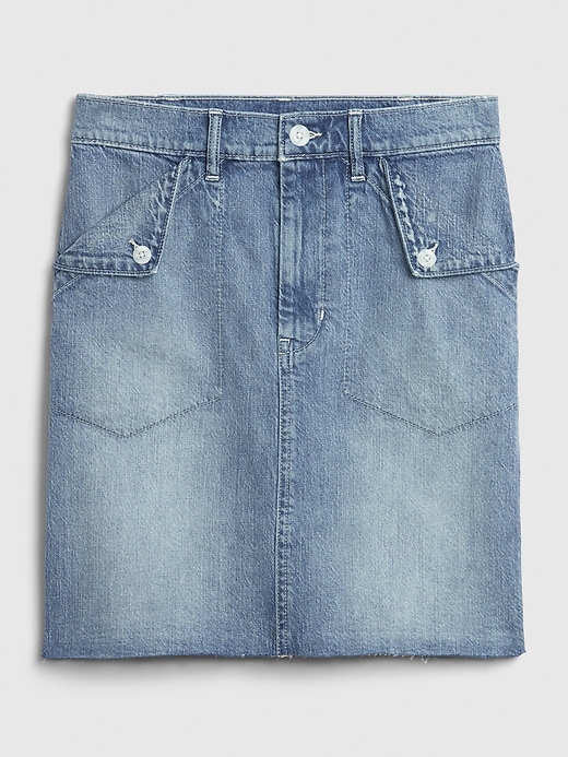 Image number 6 showing, Fold Over Pocket Denim Skirt