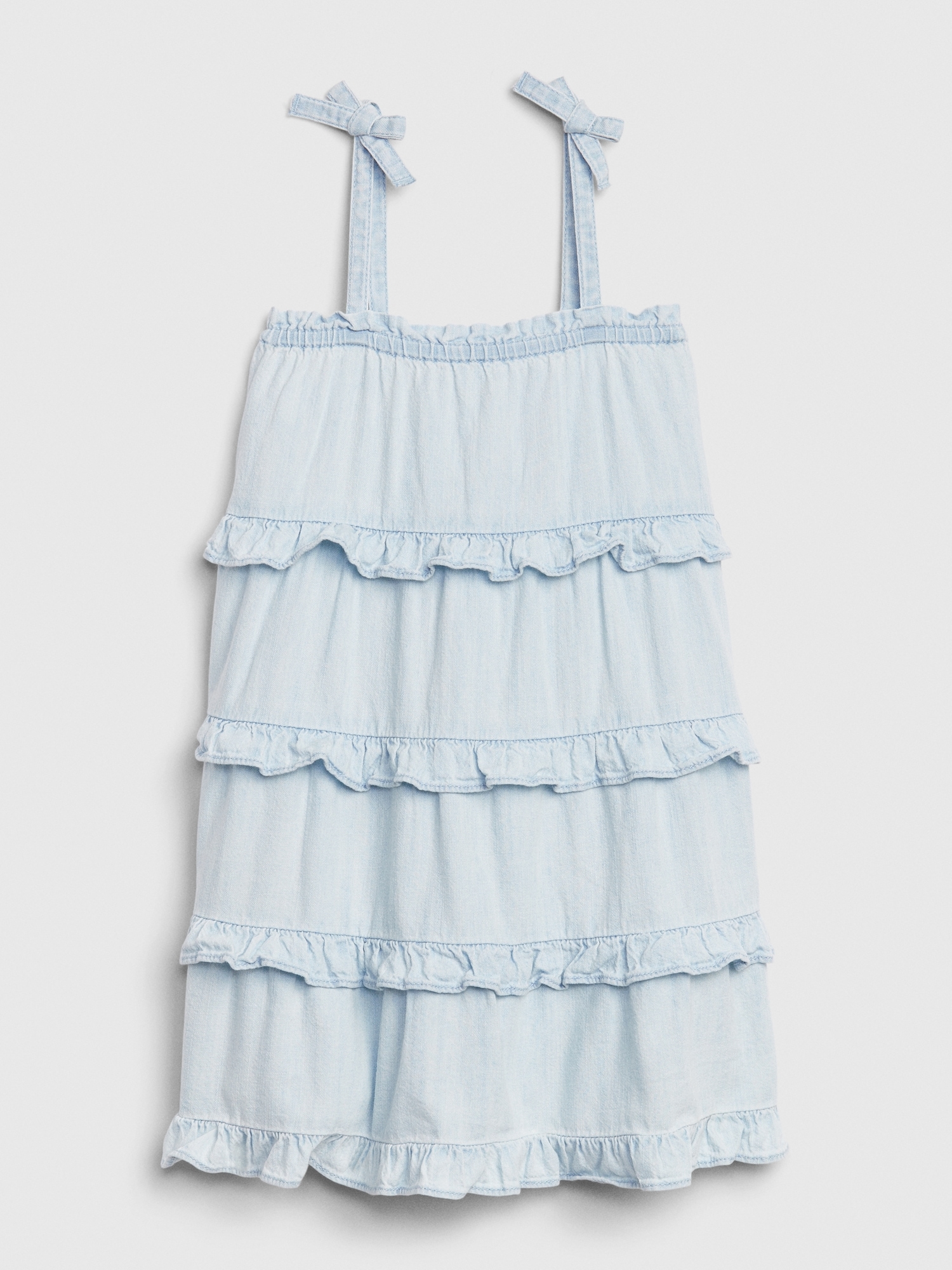 denim tiered dress
