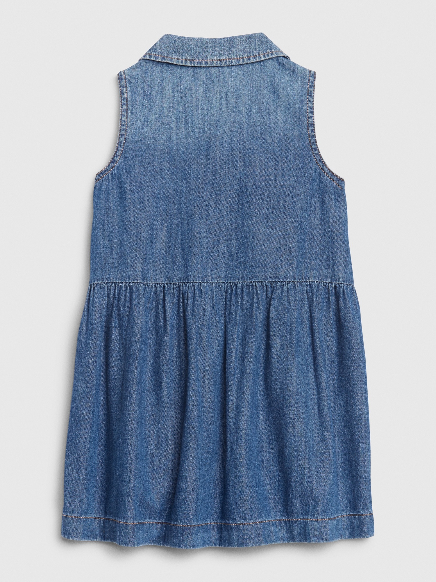 sleeveless denim dress