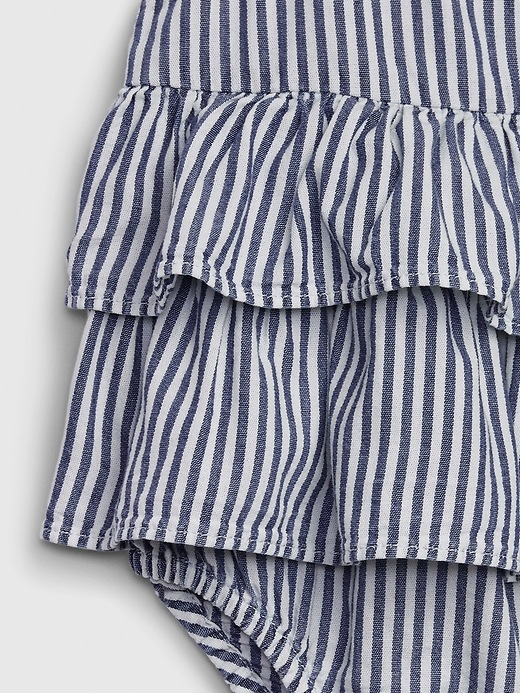 Image number 3 showing, Baby Striped Denim Bubble One-Piece