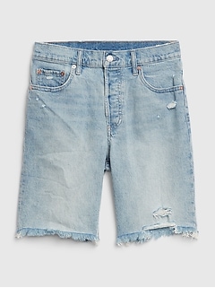 ladies knee length denim shorts