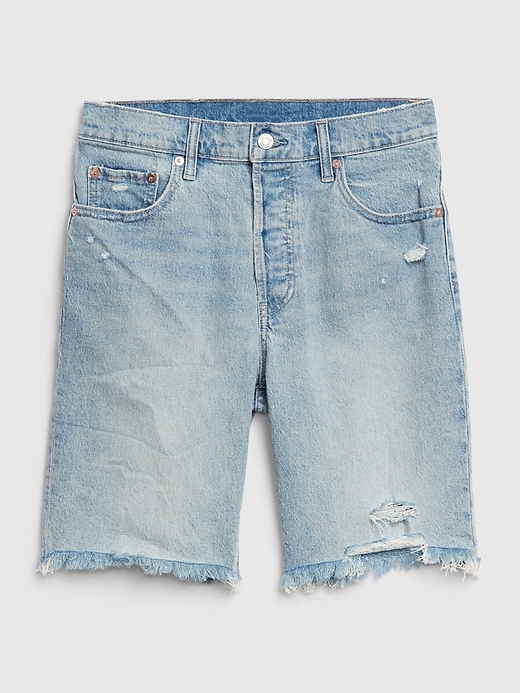 Image number 1 showing, High Rise Distressed Bermuda Shorts