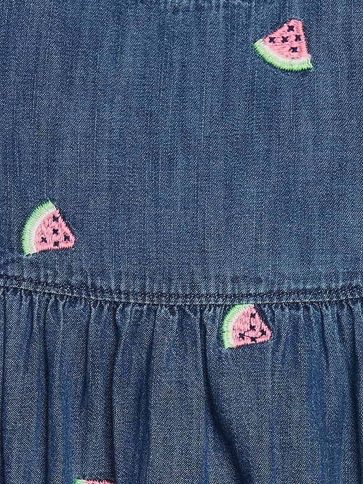 Image number 3 showing, Baby Watermelon Bubble Denim One-Piece