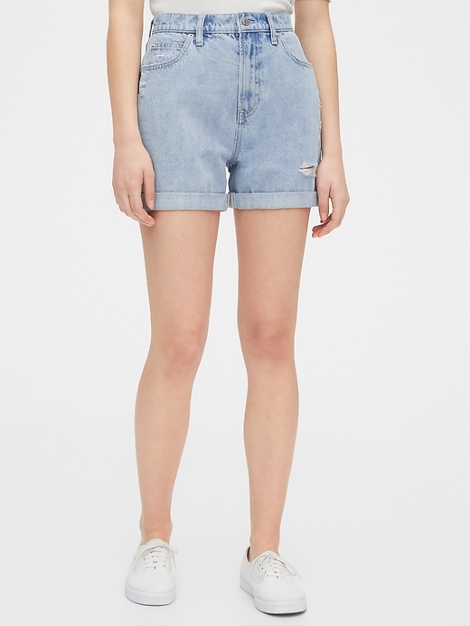 mom fit denim shorts