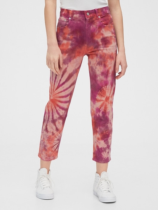 Image number 3 showing, High Rise Tie-Dye Cheeky Straight Jeans with Secret Smoothing Pockets