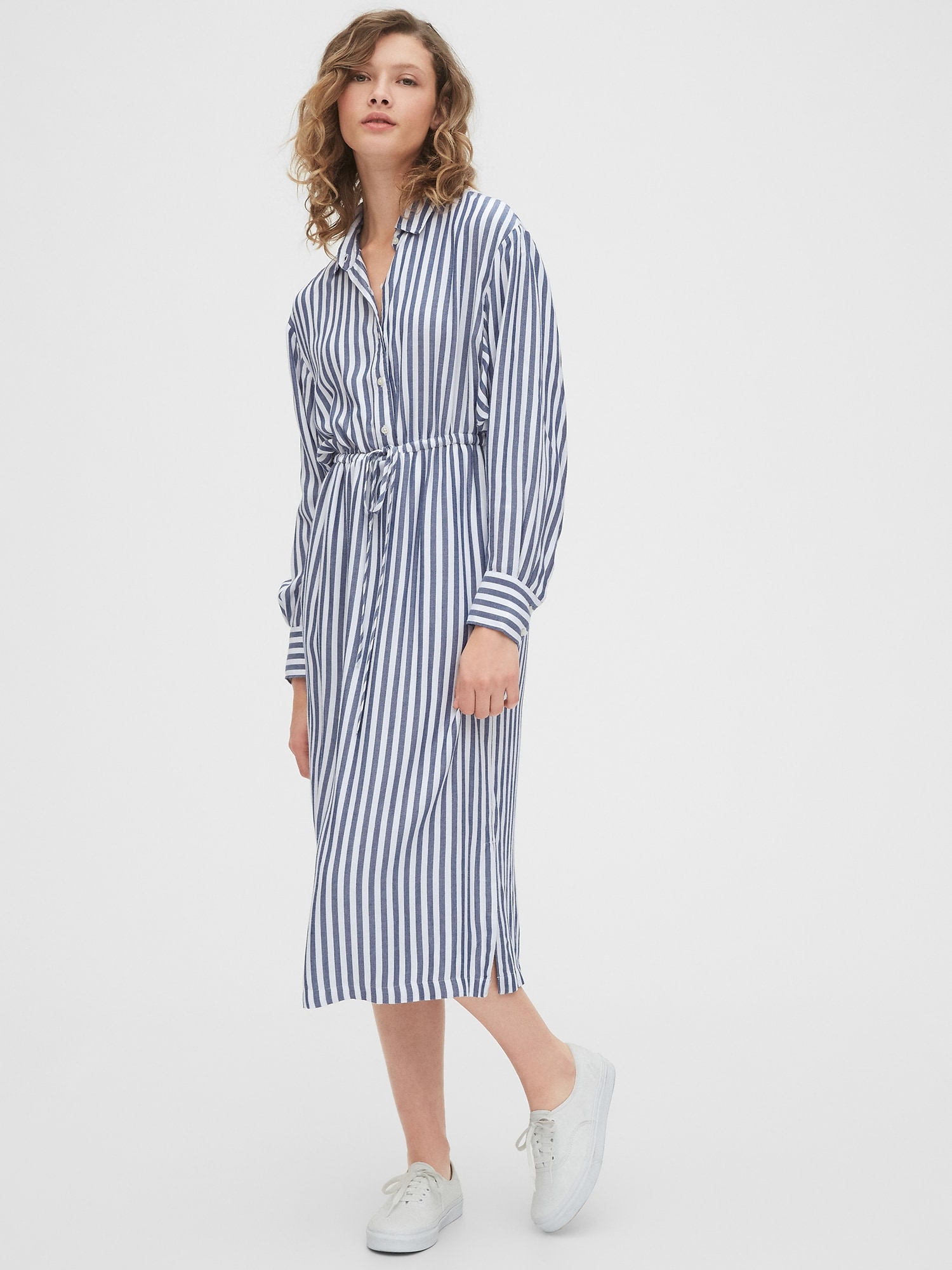 Striped Midi Shirtdress Gap