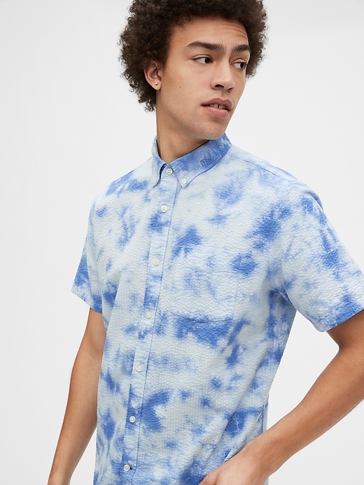 1 of 8 showing, with the color blue tie dye of product Tie-Dye Shirt