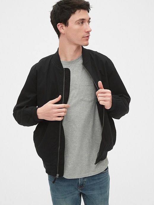 Image number 5 showing, Canvas Bomber Jacket