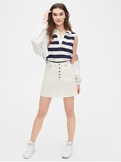 white denim skirt gap