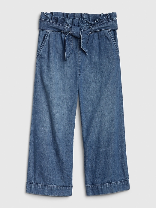 Image number 2 showing, Kids High Rise Wide-Leg Crop Jeans