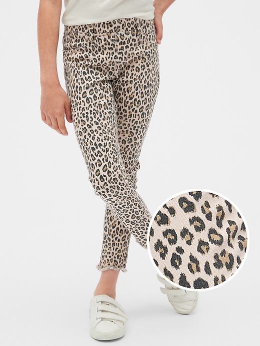 Image number 1 showing, Kids Leopard Ankle Jeggings with Stretch
