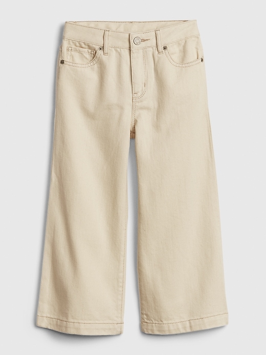 2 of 8 showing, with the color natural of product Kids High Rise Wide-Leg Crop Jeans