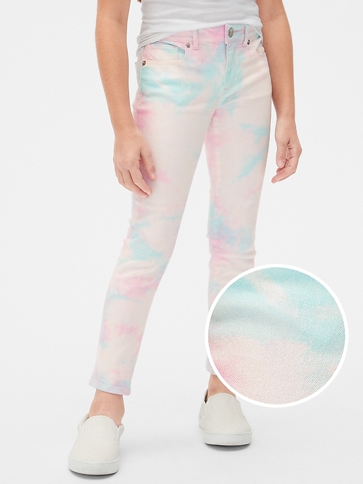 Image number 1 showing, Kids Tie-Dye Super Skinny Jeans with Stretch